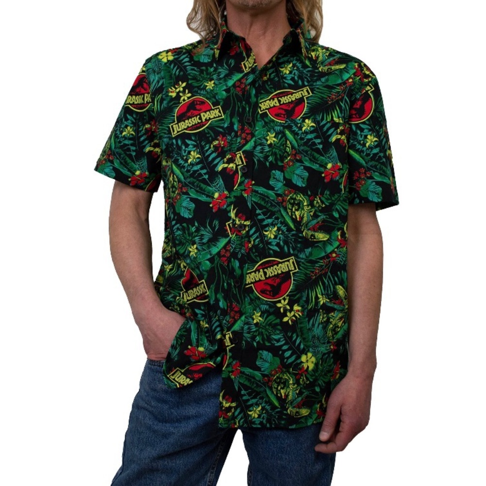 Men’s Jurassic World Hawaiian type shirt, size Medium